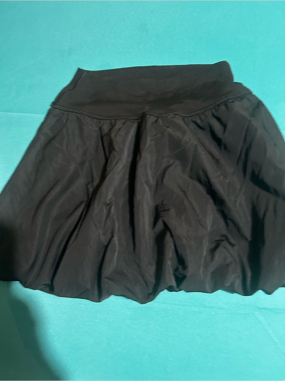 Offline Women's black bubble hem skirt bottom athletic shorts attached